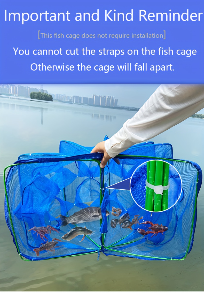 6 Pcs Crab Trap Bait Bags with Locker Portable Fish Trap Outdoor