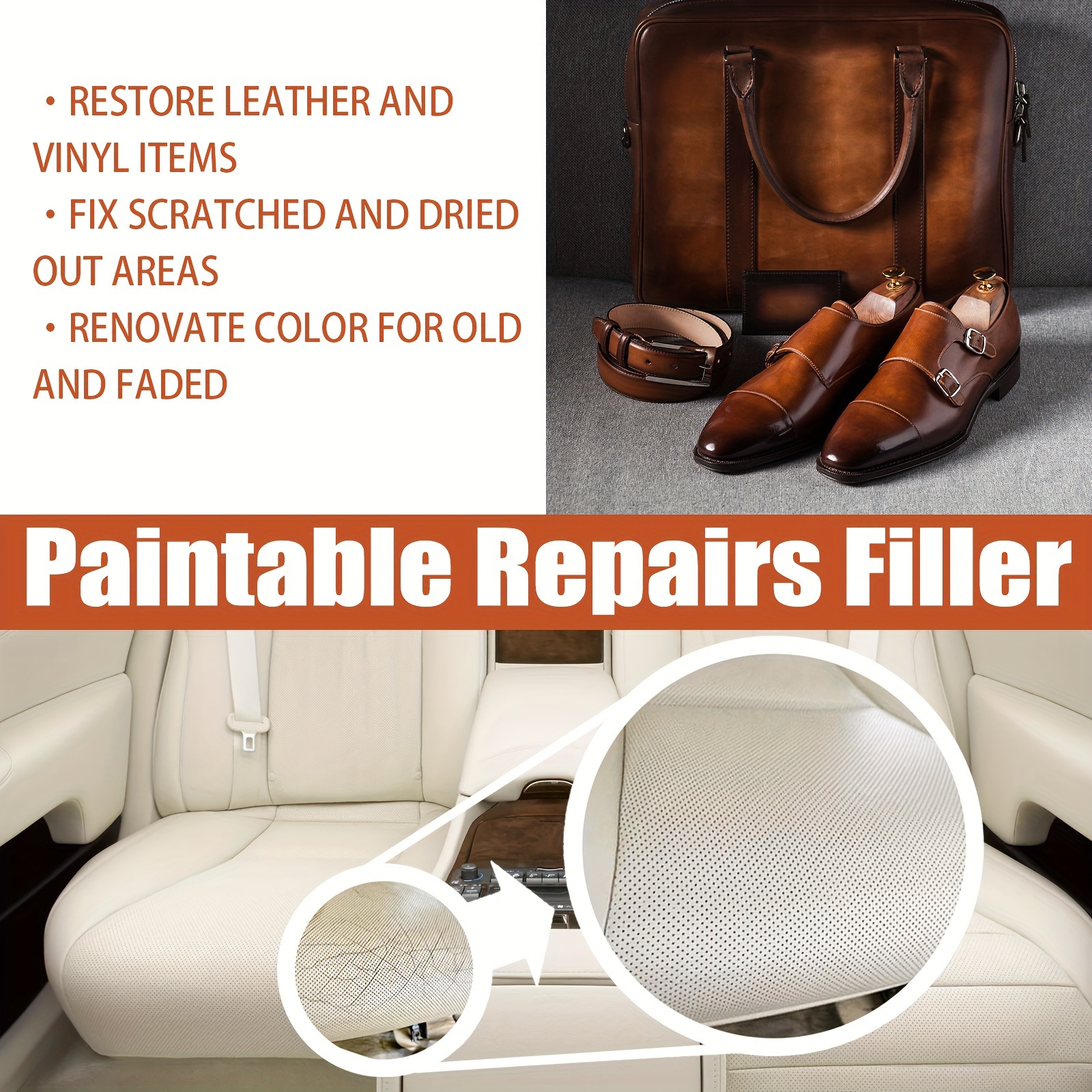 Car Leather Filler Repair Cream Vinyl Repair Filler Scratch