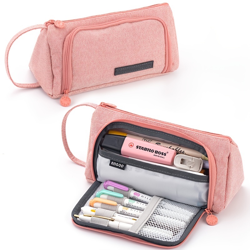 Canvas Pencil Pouch Large Capacity Pen Holder Multifunctional Bag