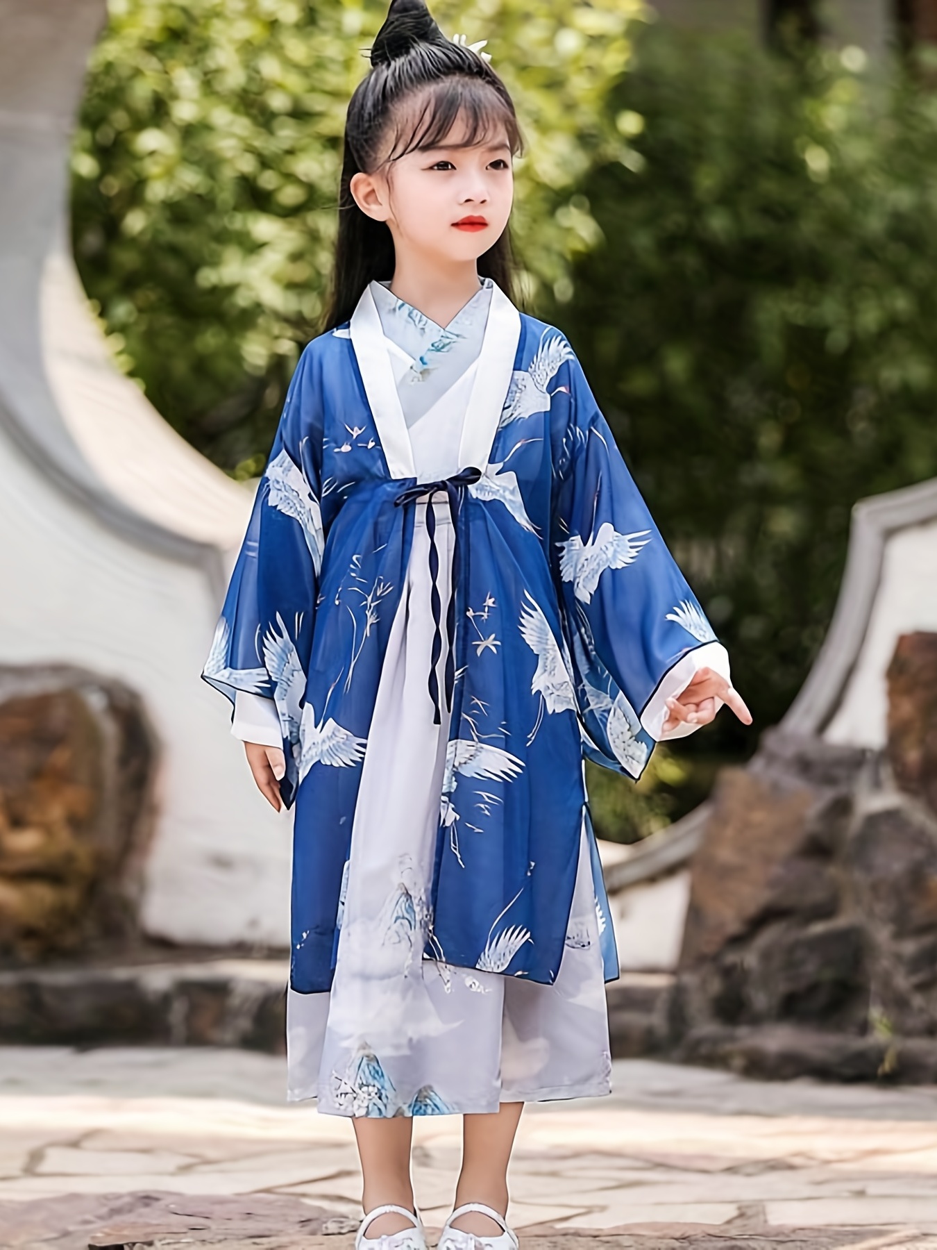 Fashion Chinese Style Print Men Kimono Cardigan Set Plus Size Male