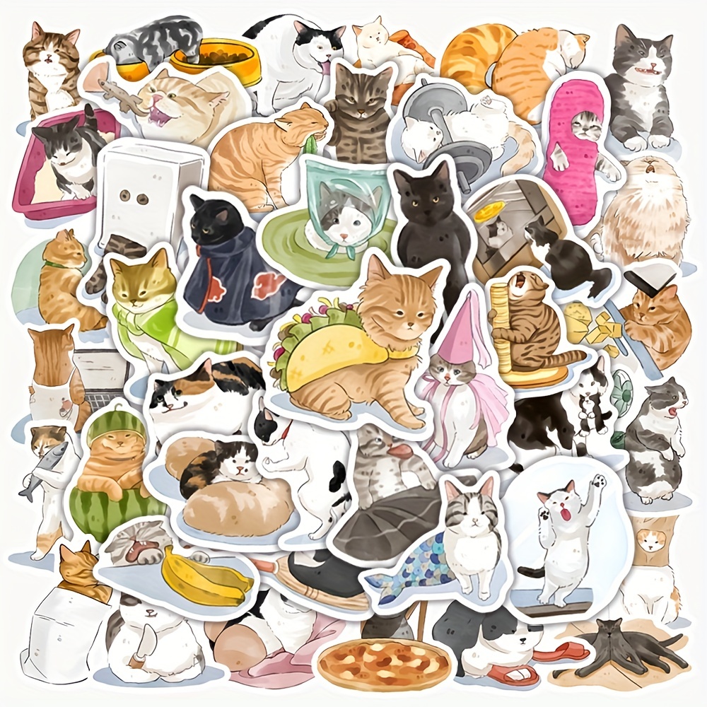 50 Adorable Cat Stickers Perfect For Laptops Water - Temu