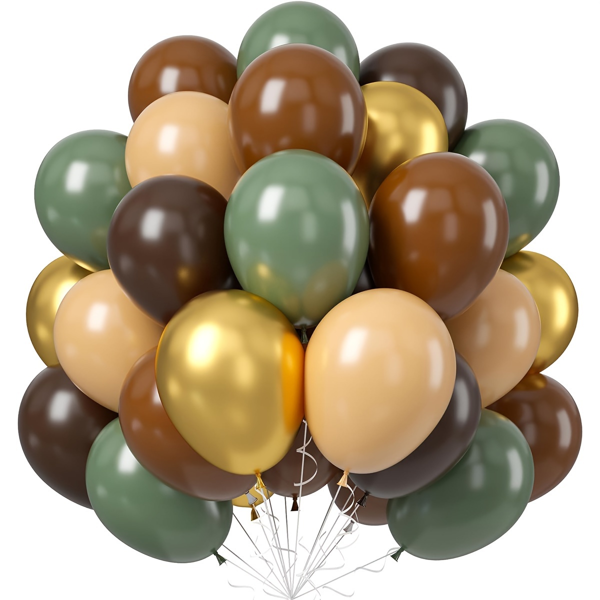 Kit de guirnalda de globos de color verde salvia y marrón, 113 piezas de  arco de globos color verde oliva y marrón nude y globo dorado metálico