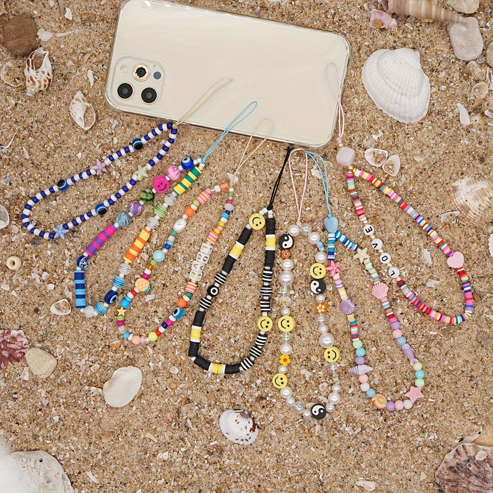 Handmade Mobile Phone Charm Beads Mobile Phone Anti-Lost Lanyard For Women H