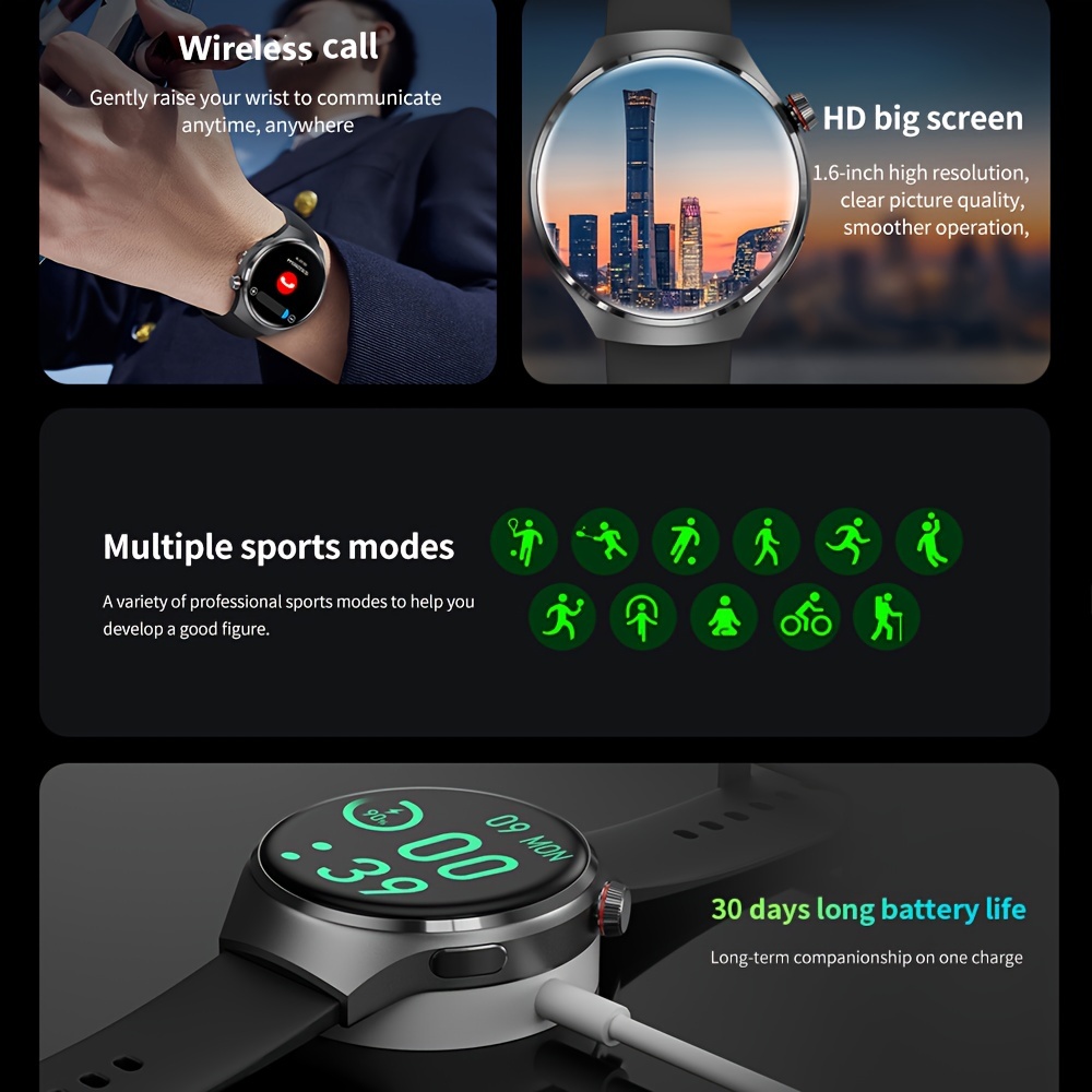 2024 New Gt4 Pro Smart Watch Men Watch 4 Pro Amoled Hd - Temu United Arab  Emirates
