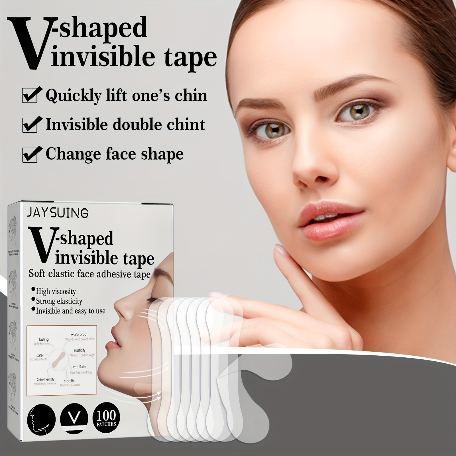 Face Lifting Tape 60 Stück Face Tape, FaceLift Tape Unsichtbar Lift Gesicht  Aufkleber Sofortige V-Form Gesicht Face Lift Patch Wrinkle Patch Makeup