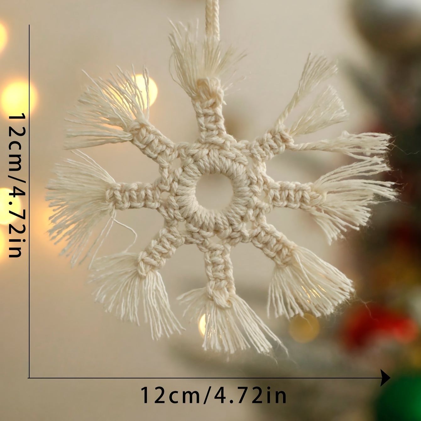 Handmade Woven Macrame Ornaments Snowflake Boho Christmas - Temu