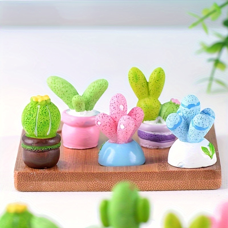 4pcs Bonsai Plant Ornaments, Resin Cactus Cactus Green Plants, Micro  Landscape Decoration, Handicraft DIY, Indoor Tabletop Succulent Plant  Ornaments