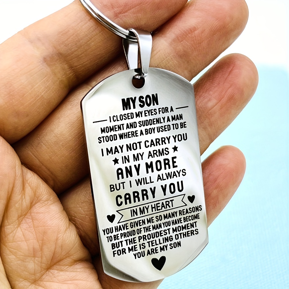 STUNFASSOO Inspirational Keychain Gifts for Son Teen Boy from Mom Dad College Graduation Gifts for Him 2021 Boys' Jewelry Son Gifts 16th 18th Birthday