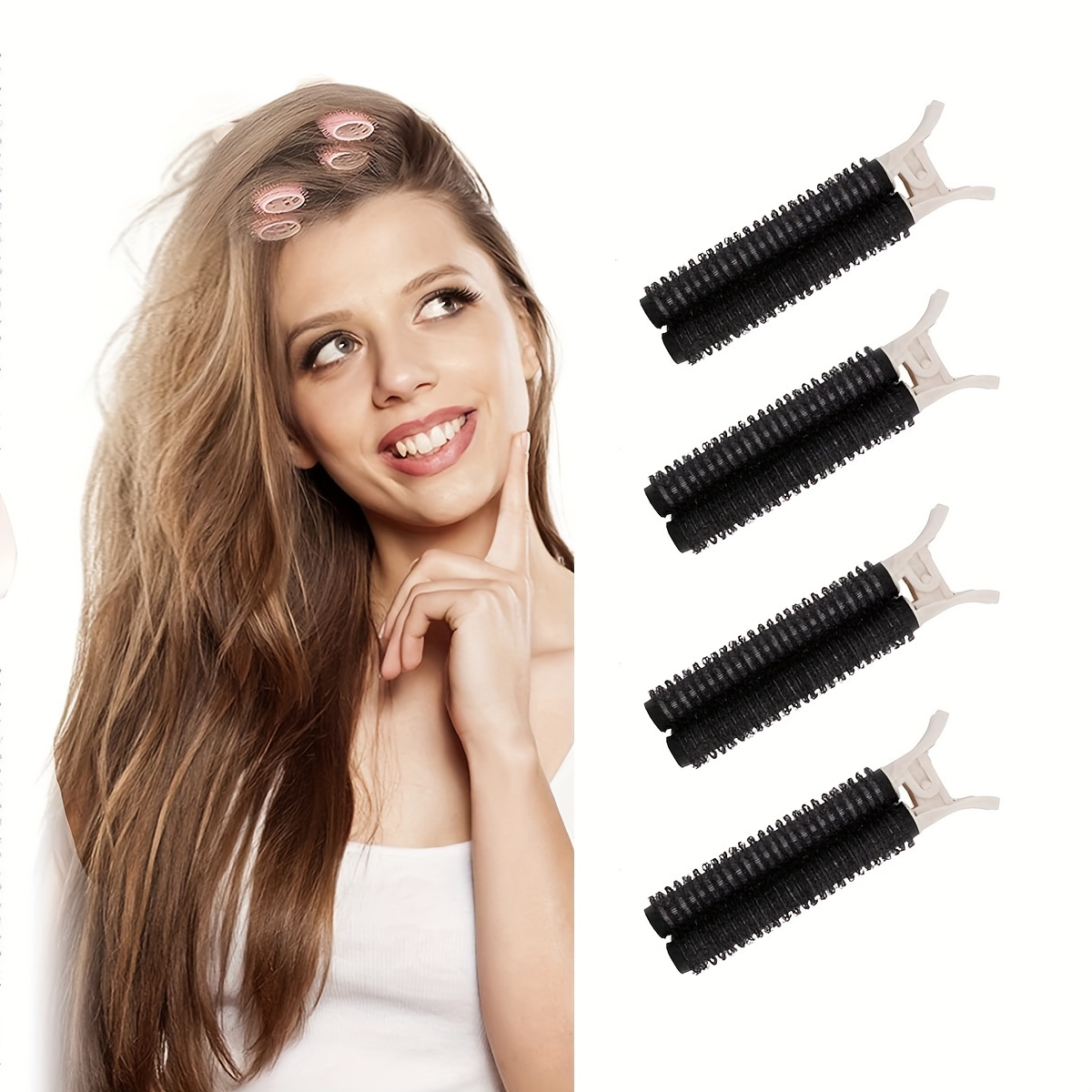 4pcs Women's Volumizing Hair Clips, Easy-to- Styling Tools For And , In And Black
