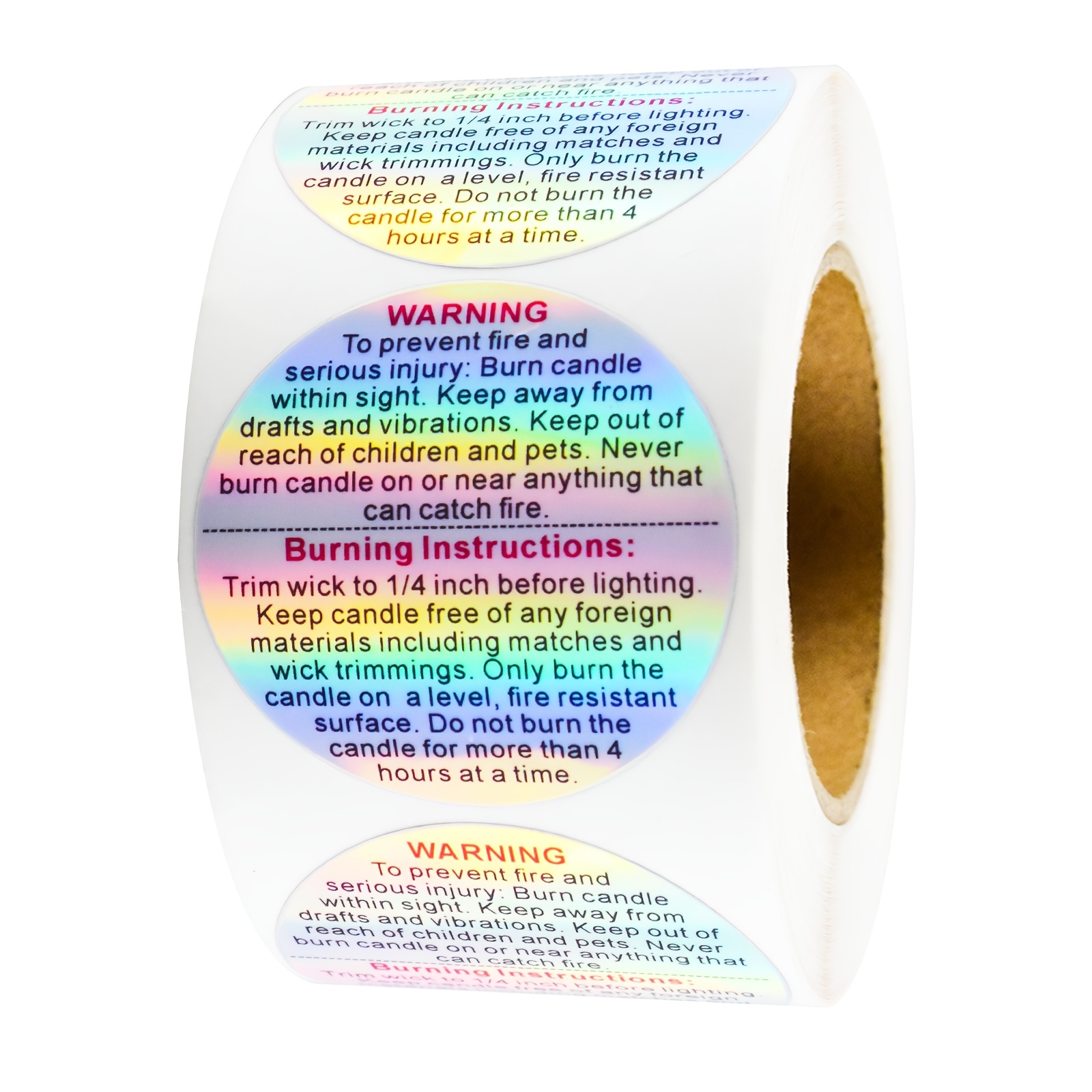 Waterproof Wax Melting Safety Label Stickers Warning Candle - Temu