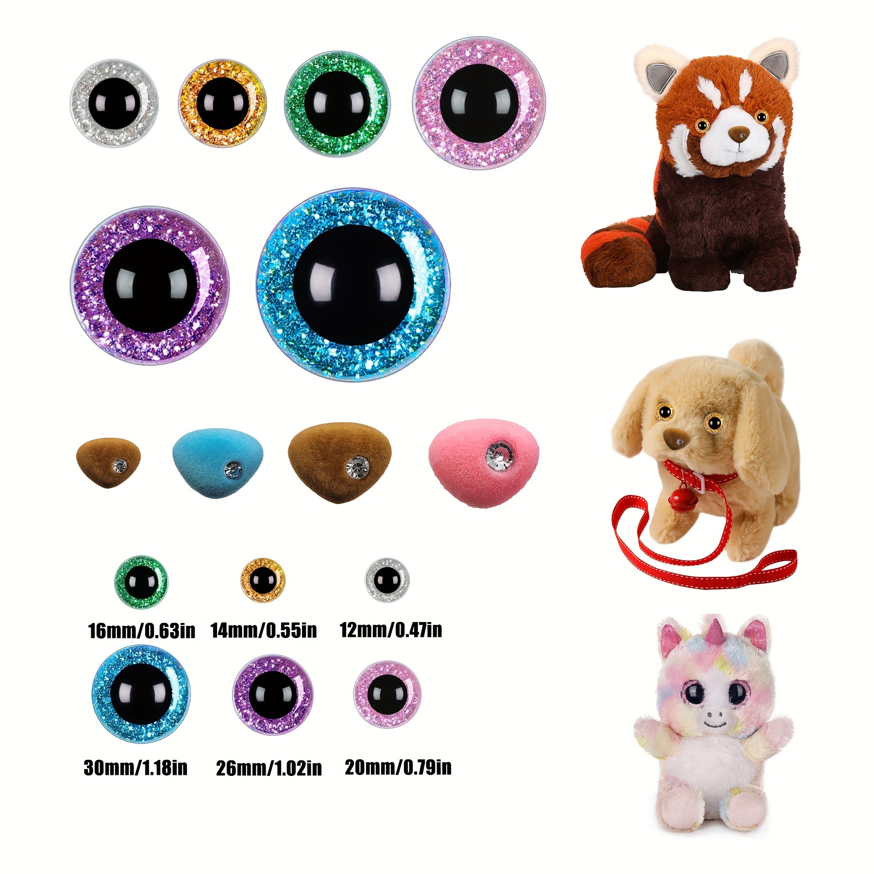 Assorted Color Safety Eyes and Nose for Amigurumi Teddy Bear Toys