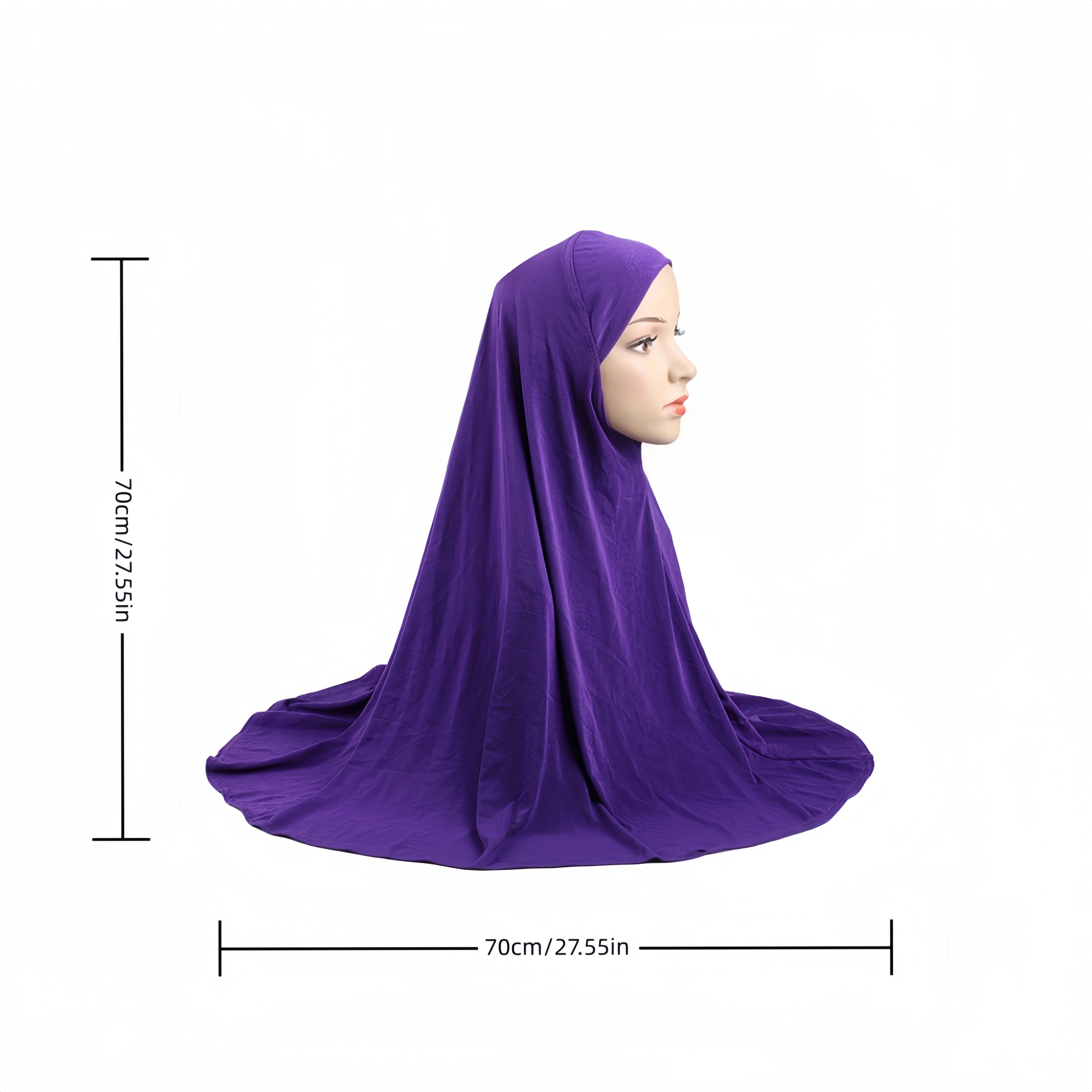 Solid Color Hijab Hat Ethnic Style Arabic Head Wrap Scarf - Temu Australia