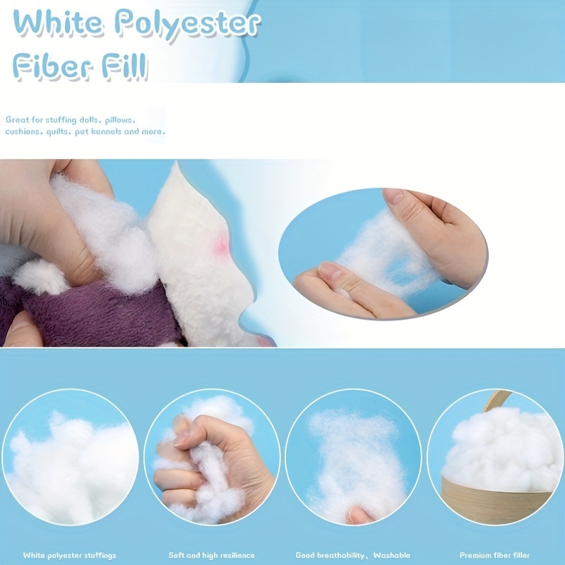 850g/30oz Premium Polyester Fiber Fill, White High Resilience Fill Fiber,  Pillow Filling Stuffing, Fluff Stuffing Fill Fiber for Stuffed Animal  Crafts, Pillow Filling, Cushion Quilts Paddings 1.875 Pound (Pack of 1)