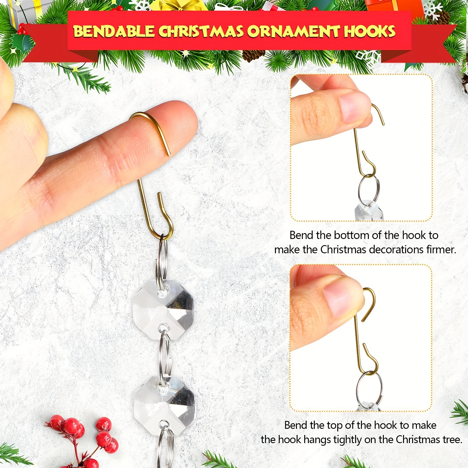 Christmas Ornament Hooks Christmas Ornament Hangers Bendable - Temu  Philippines