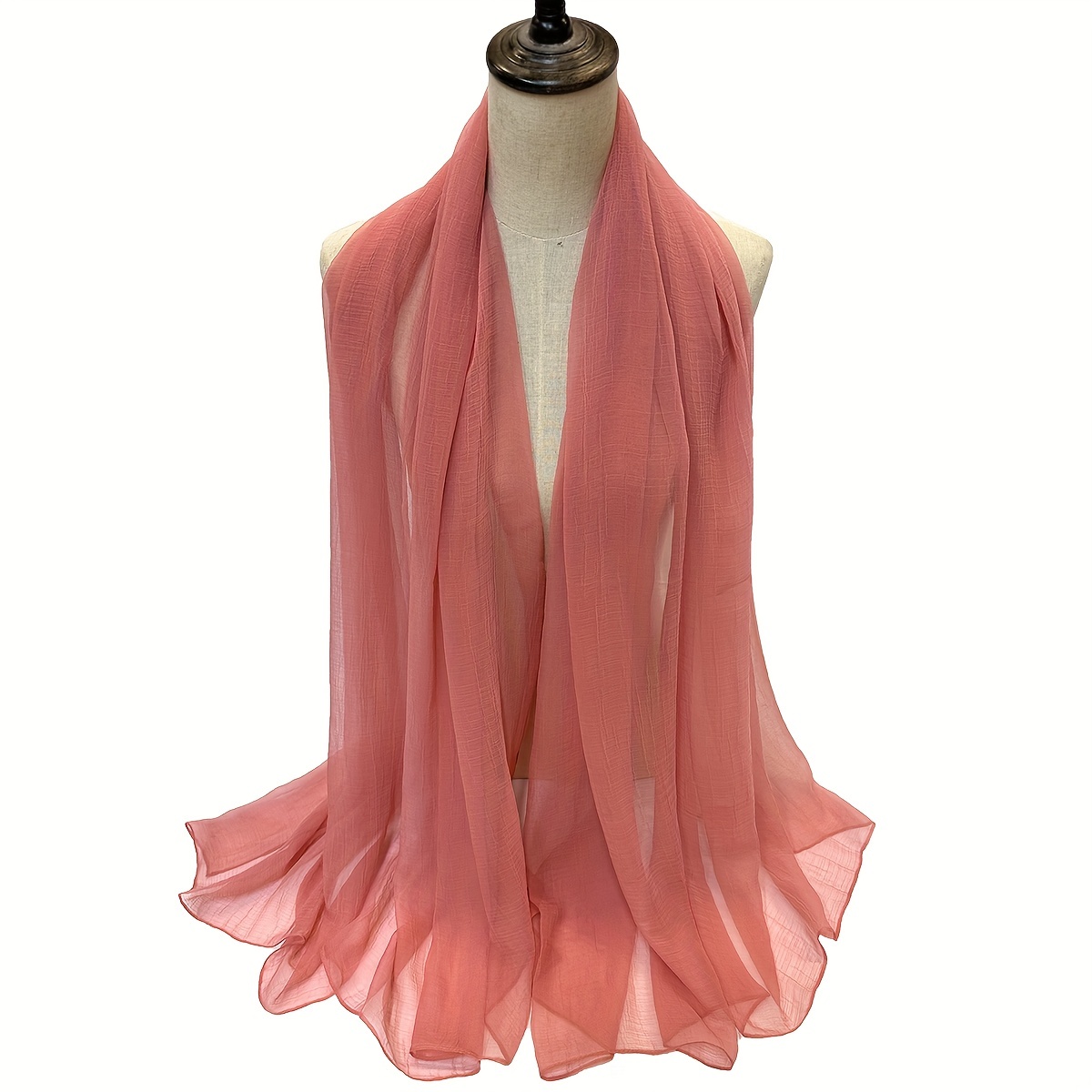 Breathable Gauze Scarf Hijab Solid Shawl Turban Sunscreen