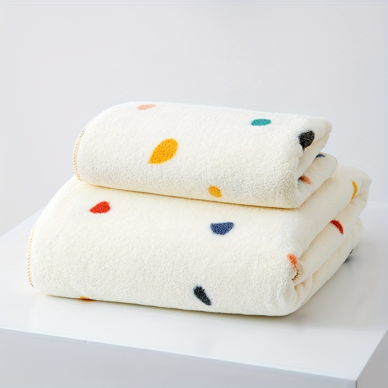 Dot Print Absorbent Towel 1pc  Towel, Absorbent towel, Towel set