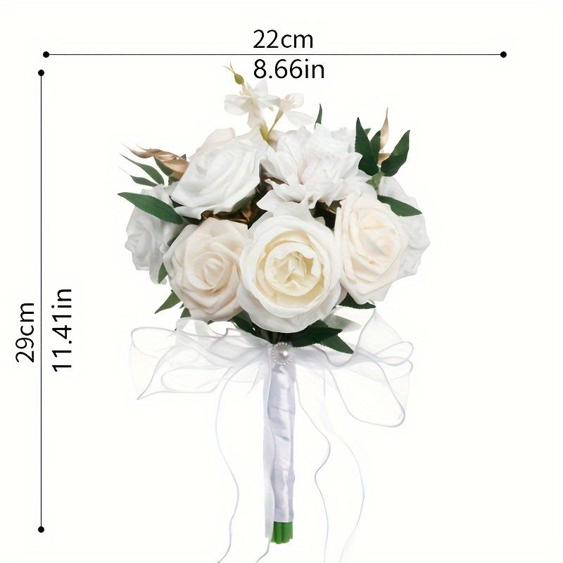 1Pc Flower Bouquet Wedding Decorative Bouquet Wedding Supplies Bridal  (White) 