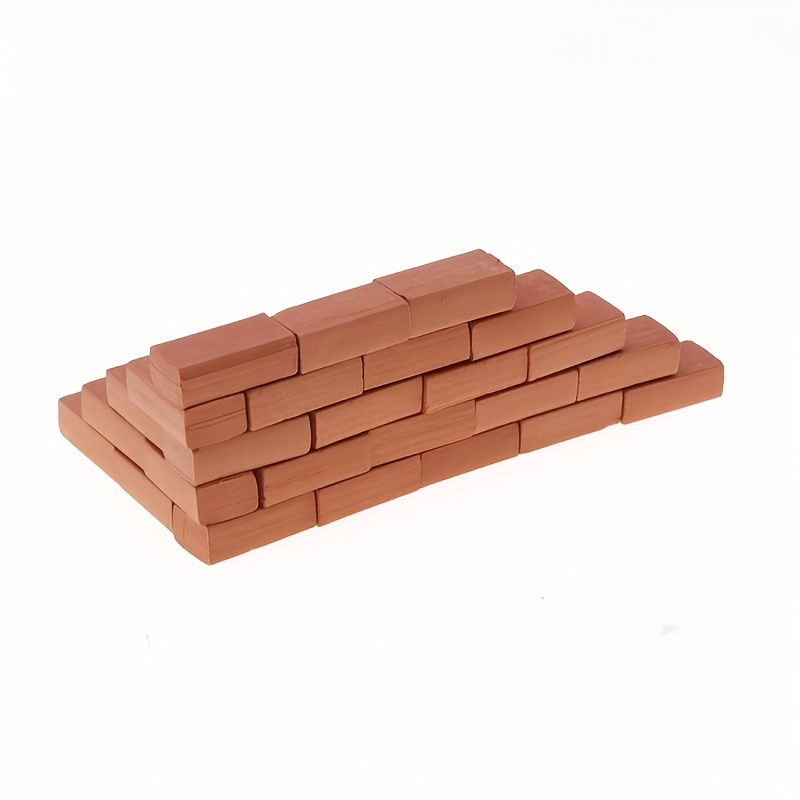 100 piezas de ladrillos en miniatura rojos modelo de pared de ladrillos  pequeños, para manualidades, ladrillos falsos realistas, minibloques para  casa