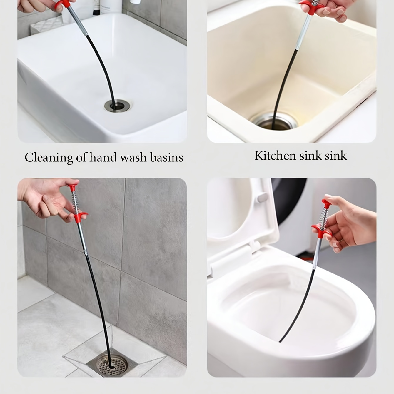 Pipe Dredging Brush Bathroom Hair Sewer Sink Cleaning Pipe Dredger Drain  Cleaner Hook Dredging Floor Hair Remover Toilet Tool