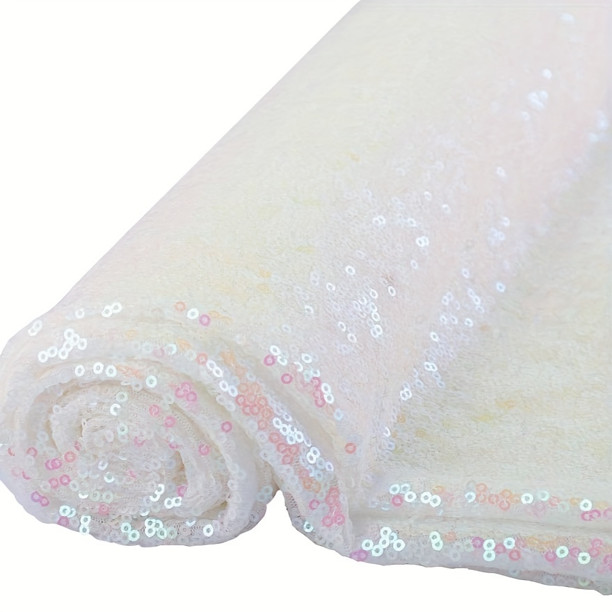 Payette Sequins - Fabric by the yard - White - Prestige Linens