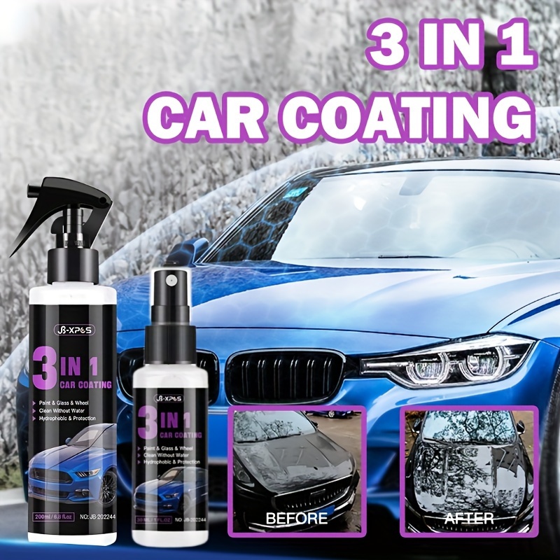 500ML 3 In 1 High Protection Quick Car Coating Spray Coat Ceramic Coating  Car Wax Polish Car Wash&Wax Hydrophobic Top Coat