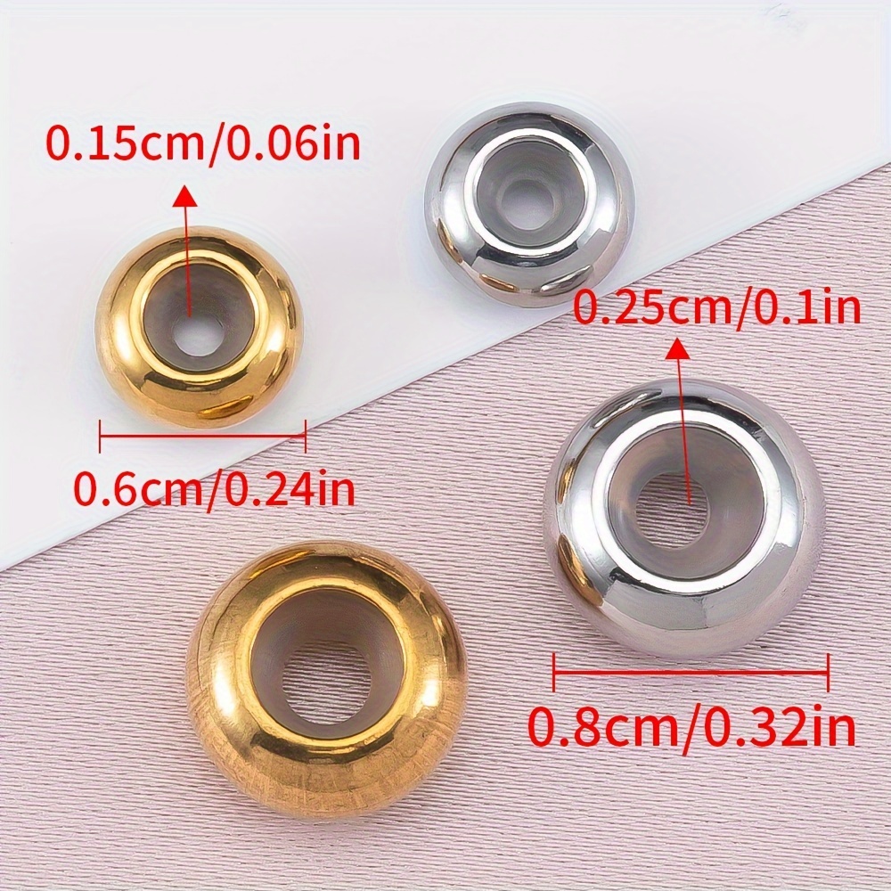 Stainless Steel Adjustment Beads With Non slip Silicone Ring - Temu