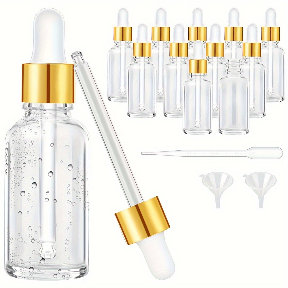 CUCUMI 14pcs 2oz Small Clear Glass Bottles with Lids Mini Glass Juice  Bottles for Potion, Ginger, Diy Essential Oils, Sample, Whiskey, with  Funnels