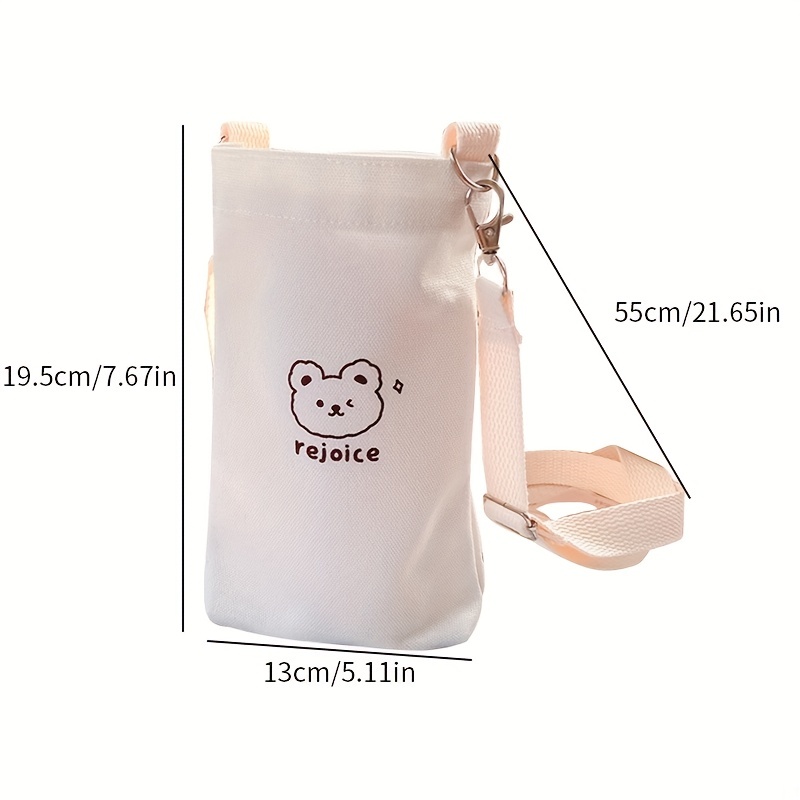 Cartoon Water Bottle Holder Bag Portable Carrier Adjustable