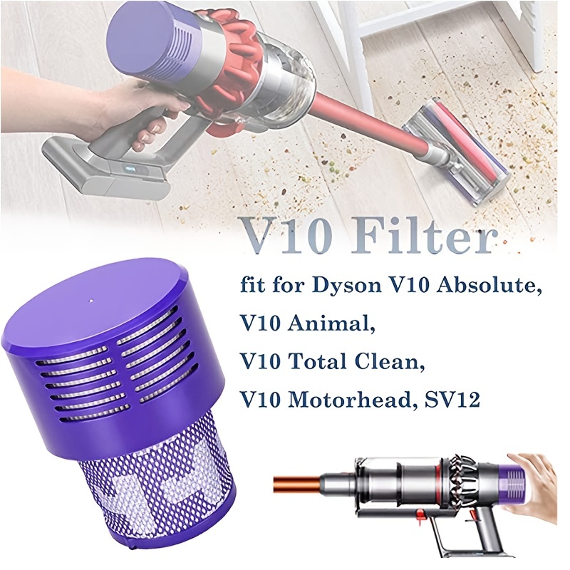  Filters Replacement for Dyson Vacuum Cleaner V10 Cyclone  Series, V10 Absolute, V10 Animal, V10 Total Clean, V10 Motorhead, SV12  Replace Part #969082-01 Washable and Reusable Hepa Filter - 2 Pack