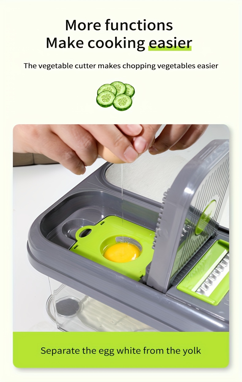 1pc vegetable chopper multifunctional fruit slicer manual food grater vegetable slicer cutter with container onion mincer chopper with multiple interchangeable blades household potato   kitchen stuff kitchen gadgets details 20