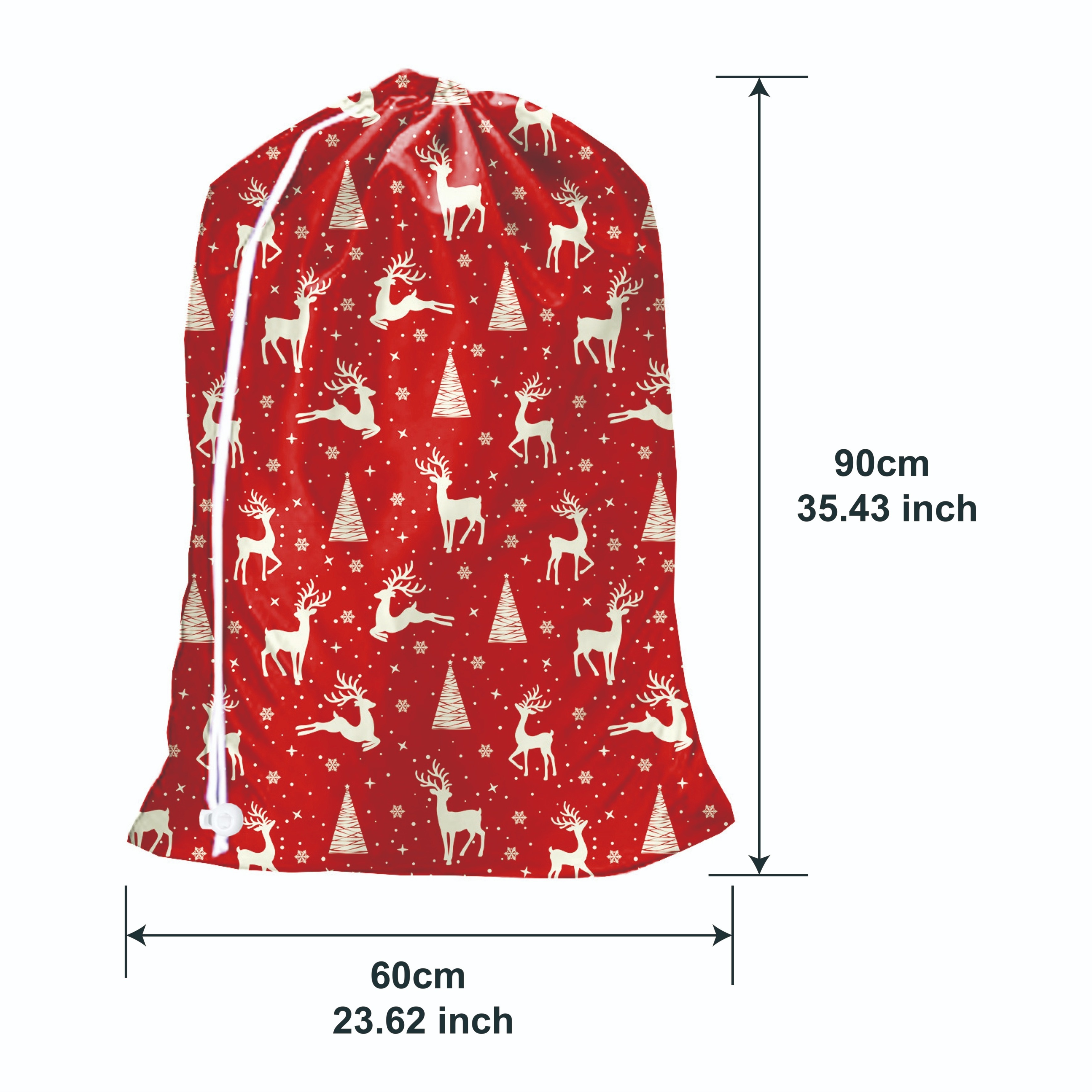 Image of Large Christmas Drawstring Santa Gift Sack Xmas Easy Wrapping Gift Goody Bags For Party Presents, For Valentine's Day, Oxford Fabric