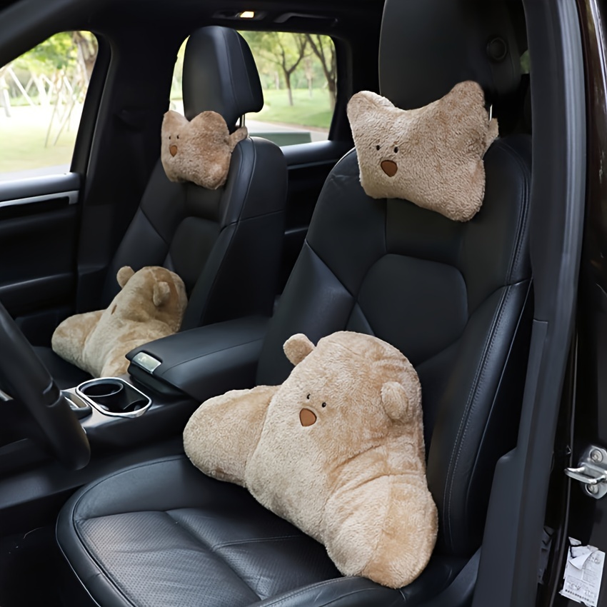New Car Car Plush Headrest, Backrest, Neck Protection Pillow, Lumbar Support,  Car Seat, Neck Pillow, Backrest Cushion, Cute Seat Cushion, Car Interior, Lumbar  Support 1pc