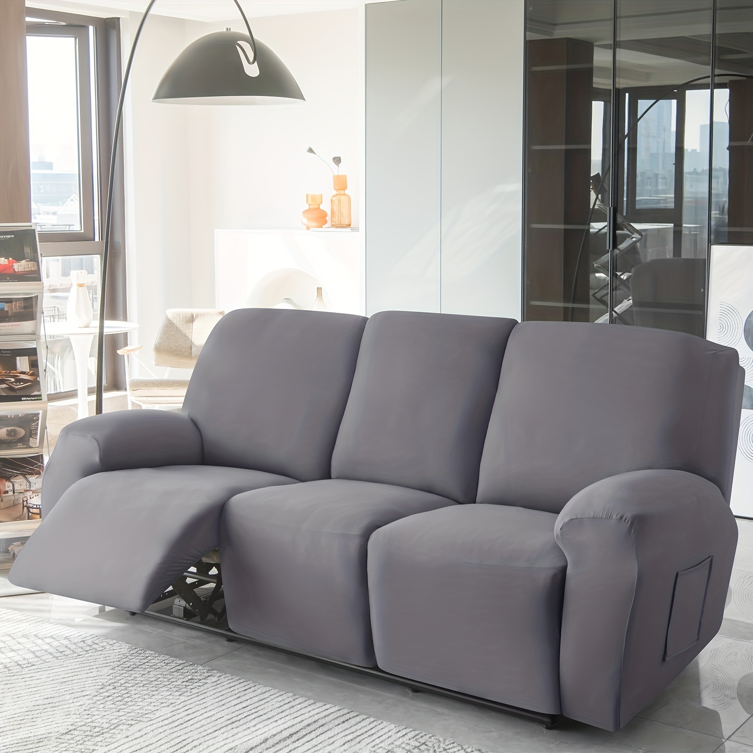 Acquista Ultimate Decor Copridivano reclinabile in 8 pezzi Copridivano  reclinabile elasticizzato in velluto per fodere per divano reclinabile con  3 cuscini