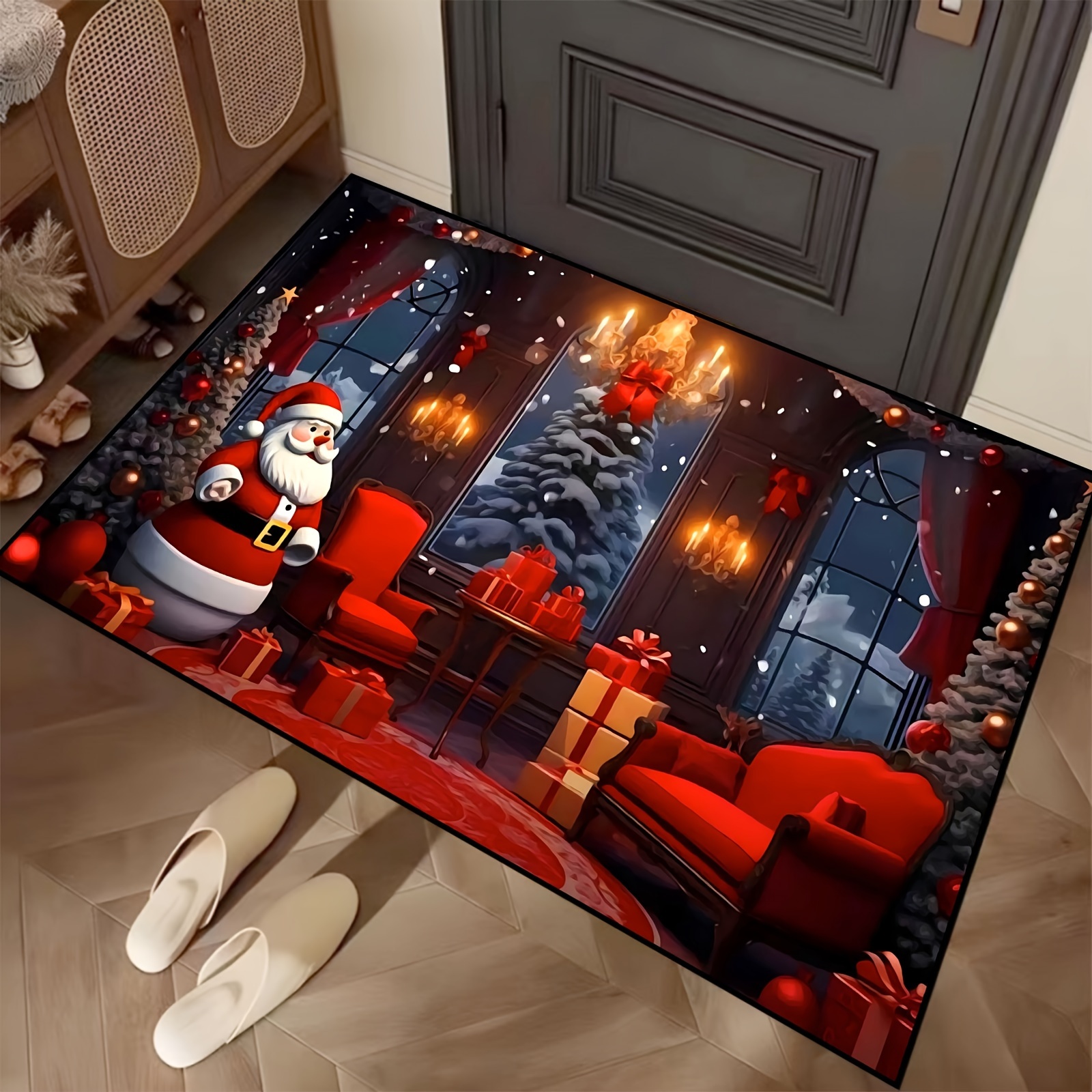 Modern Christmas Deer Pattern Door Mat, Ultra-thin Water-absorbent  Anti-slip Door Mat And Bathroom Mat, For Living Room Bedroom, Home Decor -  Temu