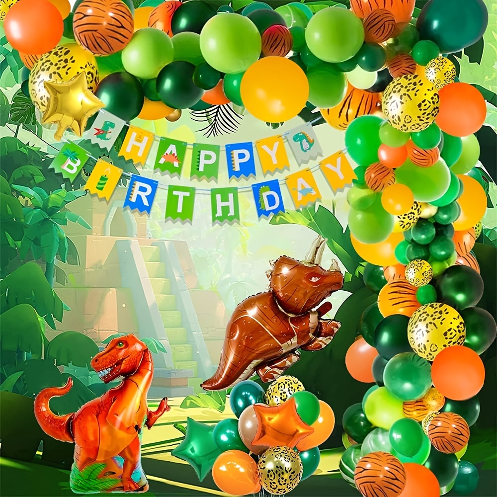 Kit De Globos Cumpleaños Niños Decoracion Dinosaurios Fiesta