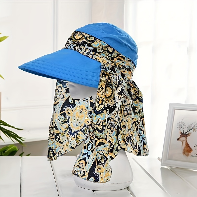 Detachable Face Hats Neck Cover Scarf Women Summer Visors