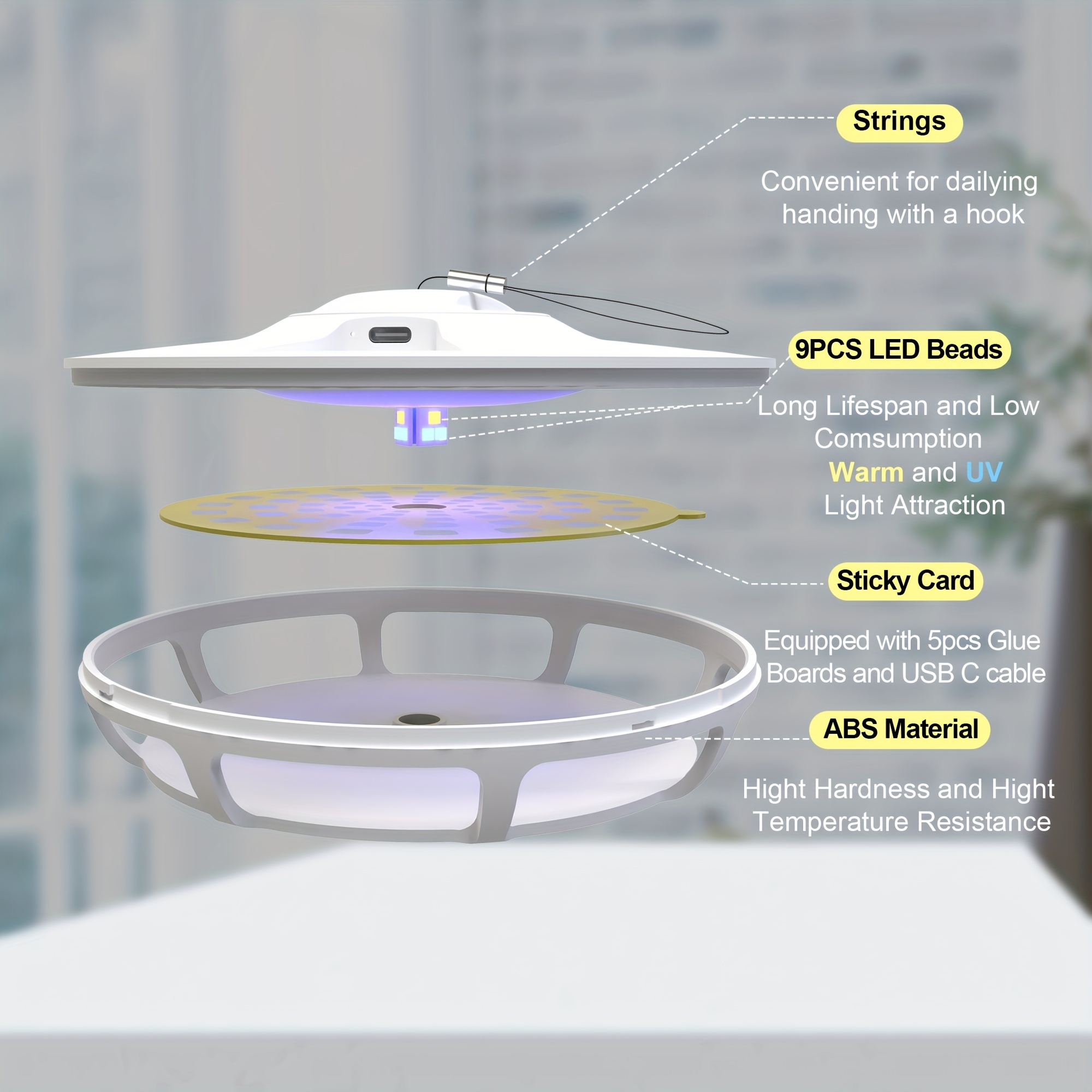 Suitable For Mosalogic Mosquito Killing Night Light Flying Mosquito Sticky  Board Flying Insect Sticky Trap Mosquito