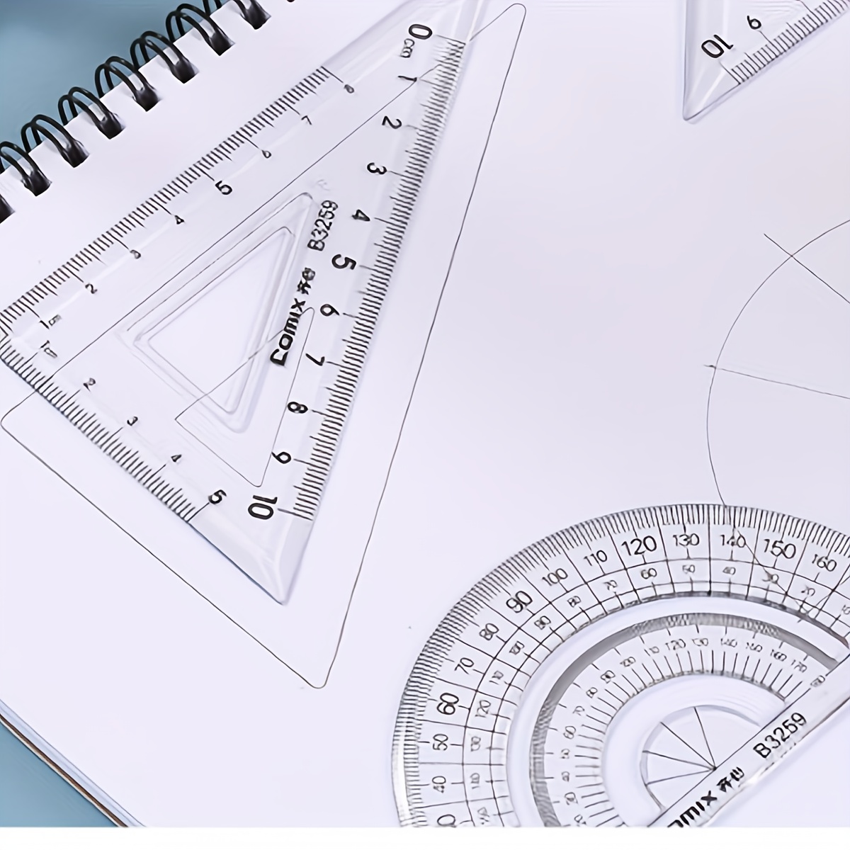 Ensemble de Géométrie Mathématiques Géométrie Outils Kit Règle Equerre  Rapporteur Ensemble de Règles Géométrie Kit pour étudiants Dessins  Techniques (8 Pièces) : : Fournitures de bureau