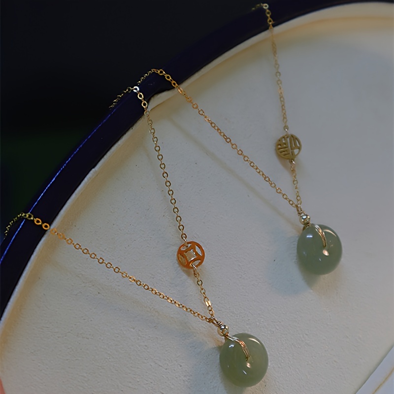  2023 New Hetian Pendant Jade Donut Clavicle Necklace