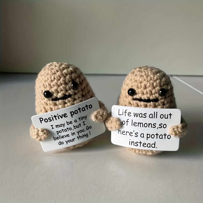 Cute Positive Poo Knitted Doll with Positive Card Mini Positive