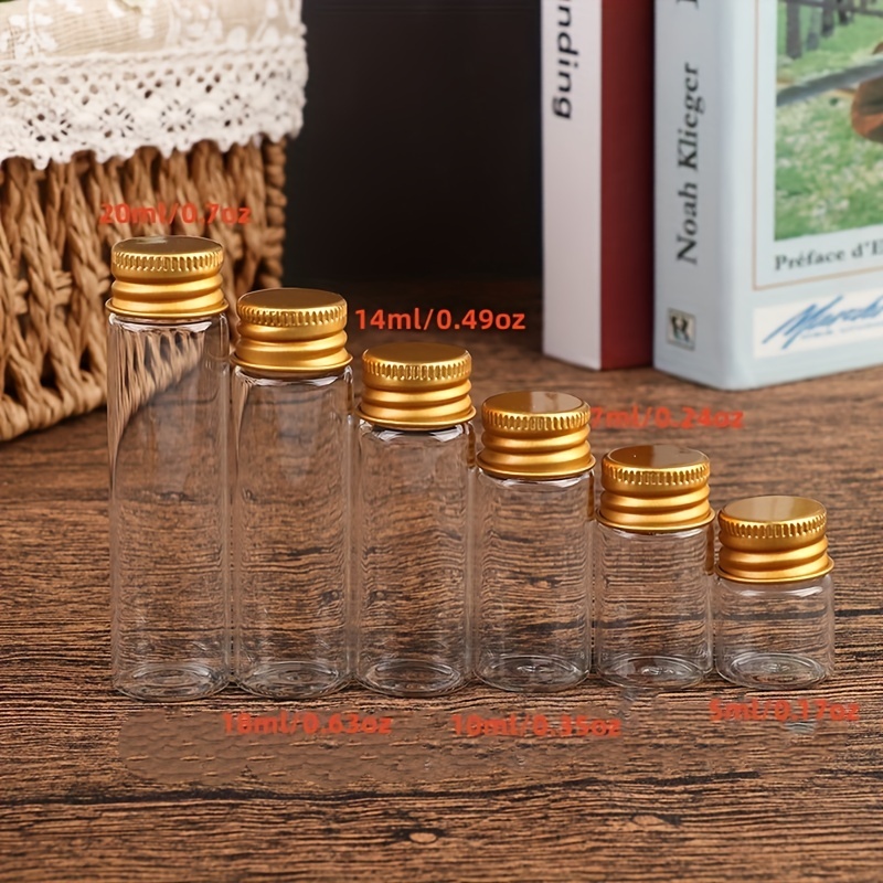 Clear Glass Bottles Candy Bottle With Aluminum Screw Top - Temu