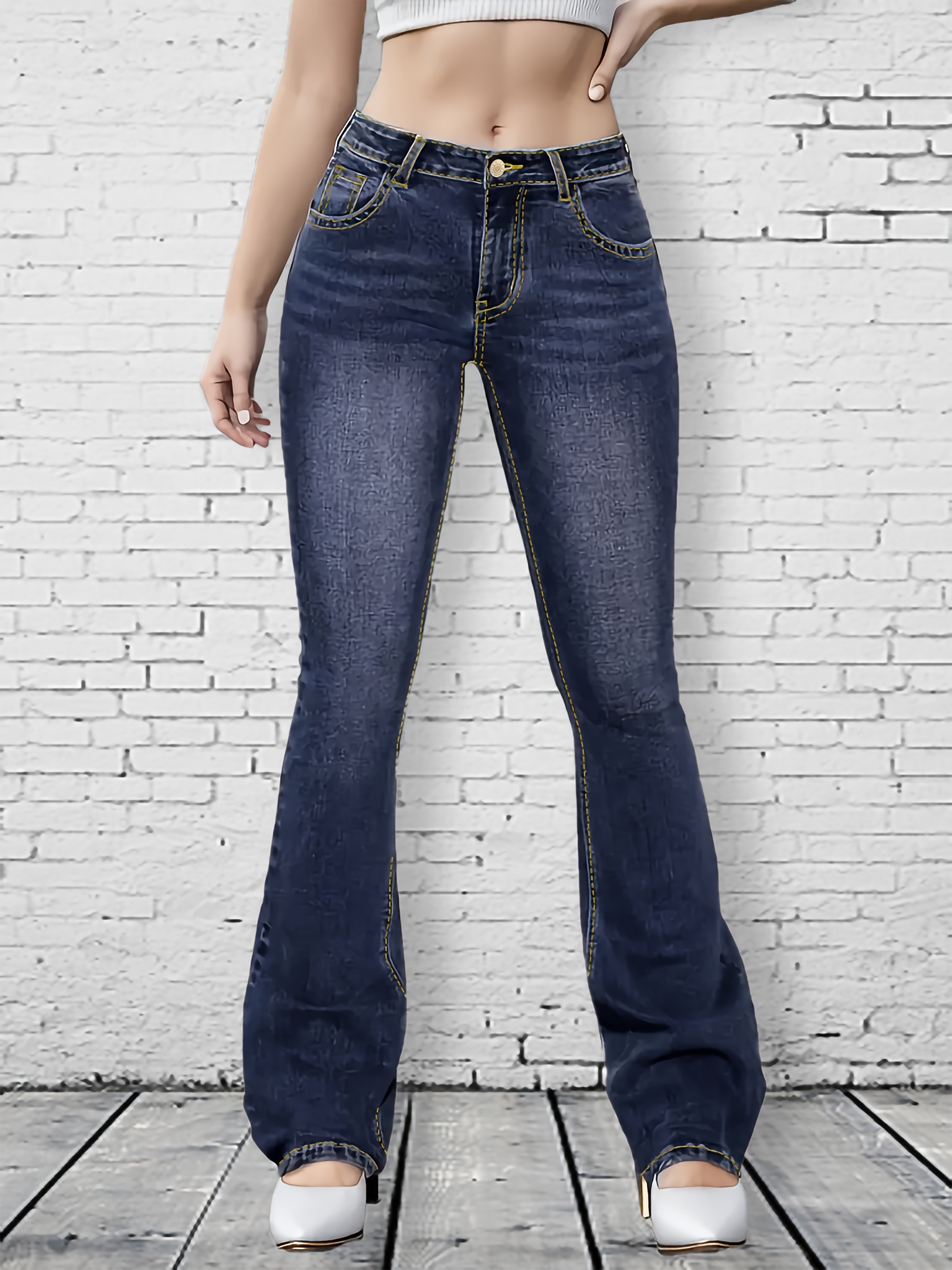  XIALON Jeans para mujer - Jeans ajustados de cintura
