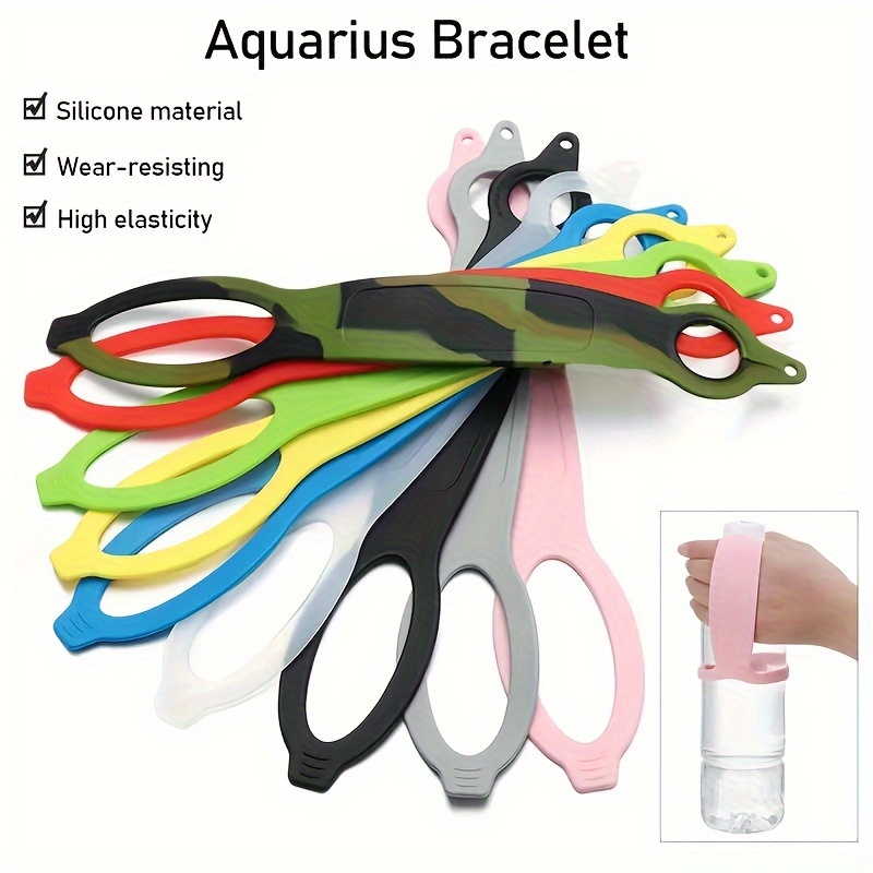 1pc Silicone Water Bottle Carrier Buckle, Colorful Bottle Holder with Keychain Clip Ring, Cup Accessories,Temu