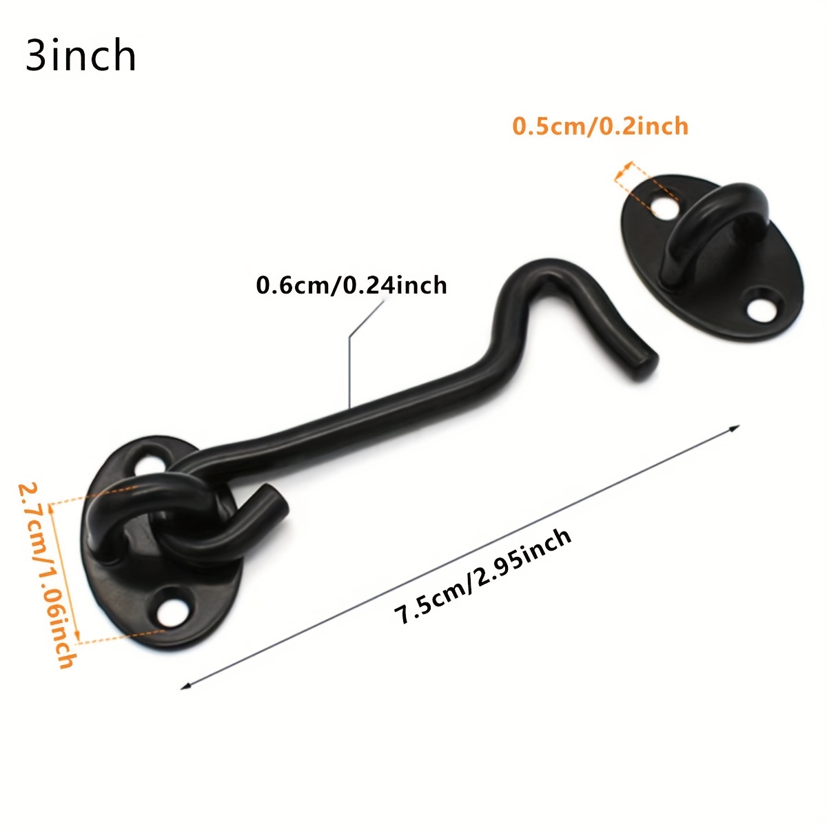 Barn Door Lock Gate Latch Black Hook Eye Latch Heavy Duty - Temu