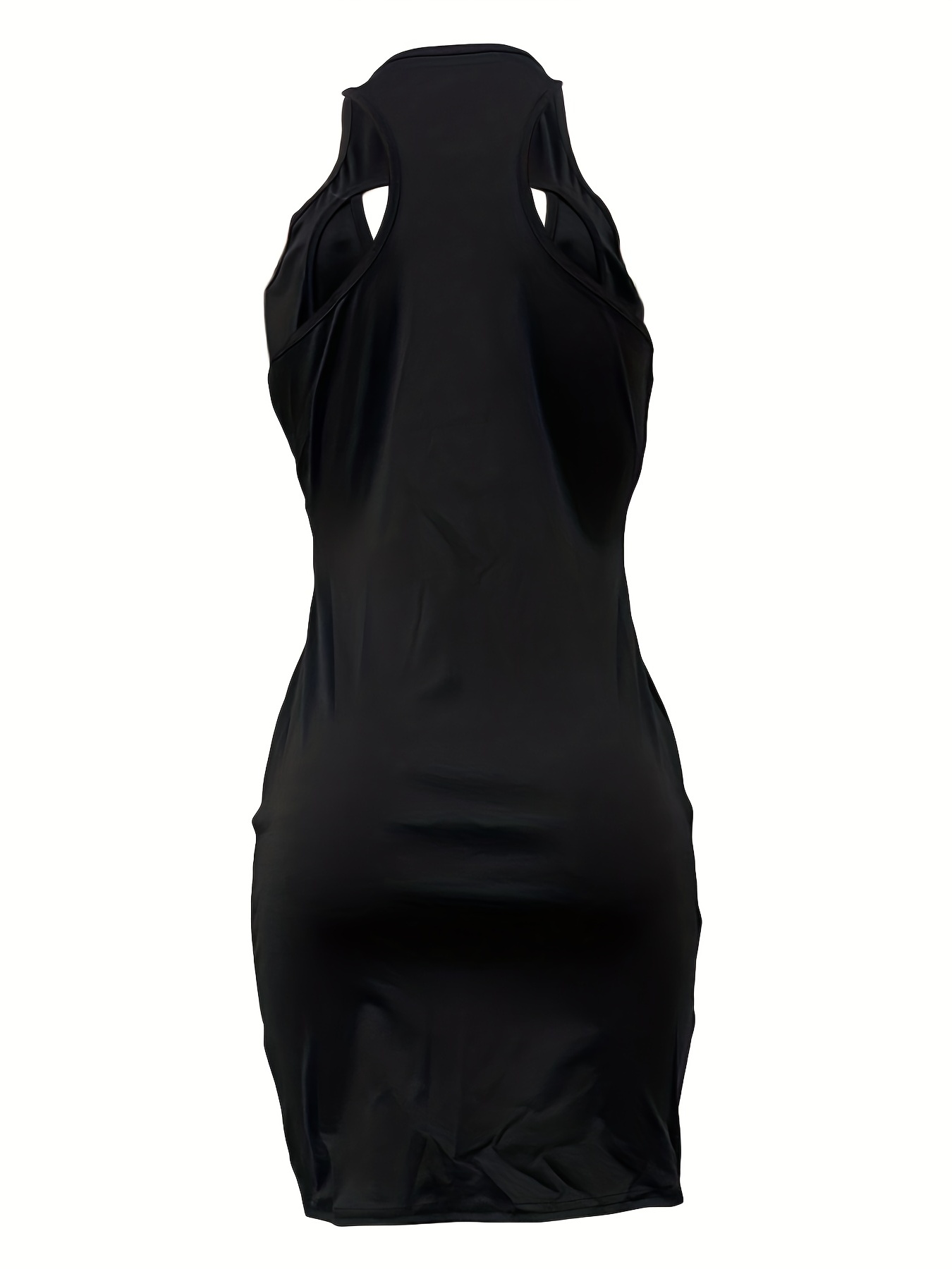 Summer Solid Bodycon Mini Dress Women Sleeveless Basic Tight Hip Sleeveless Tank  Dresses Belted Bohemian Black