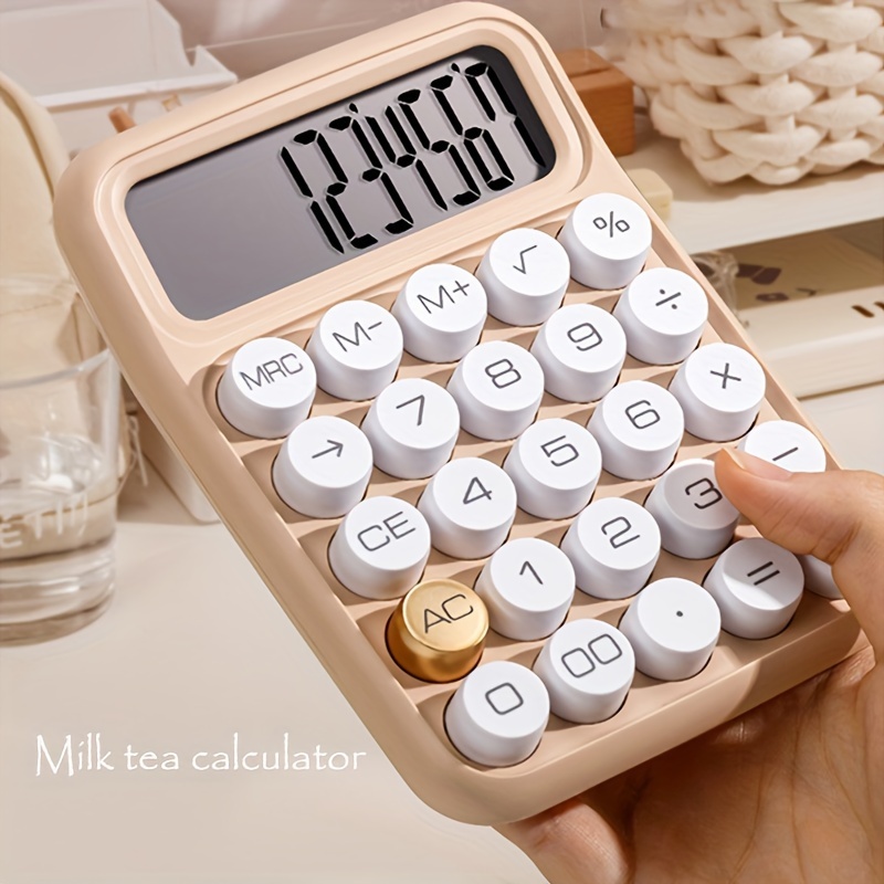 1pc, Calculator Big Buttons Large Screen, calculator Aesthetic, calculator  Desktop 12 Digit With Candy Color Sensitive Buttons, office Or School,  Flexible Keyboard Calculator