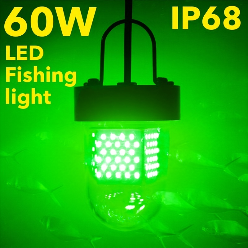 Dc12v 24v Underwater Fishing Light Green/white Squid - Temu