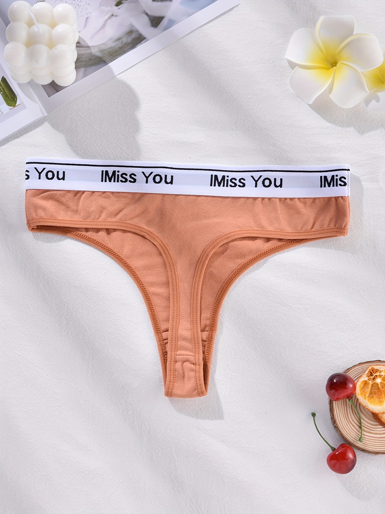 Letter Tape Thongs Soft Comfy Stretchy Intimates Panties - Temu