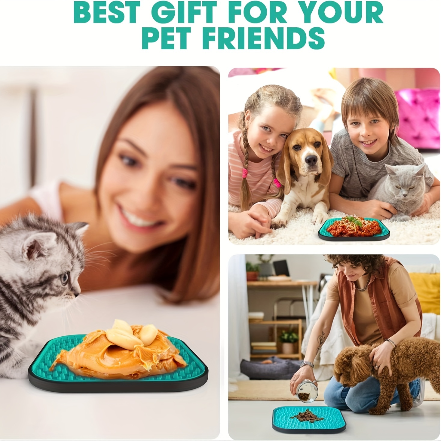Lick Mat For Dogs Crate, Solid Slow Feeder Dog Bowl, Dog Lick Mat For Crate  Training & Behavior Aids, Food Grade Dog Peanut Butter Lick Pad With  Cleaning Grooming Tool - Temu