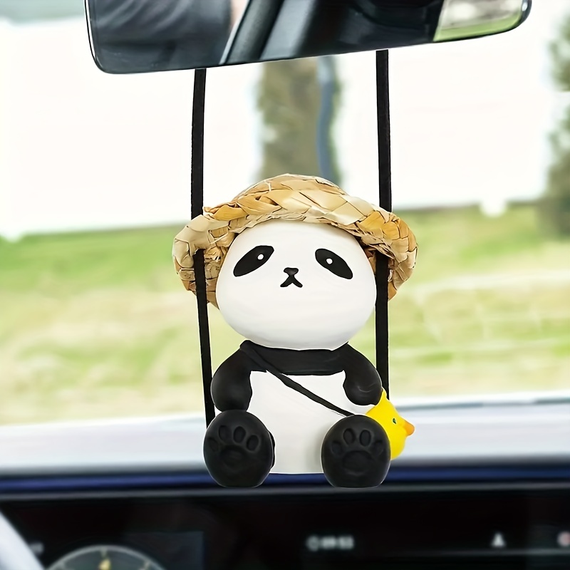 Swinging Panda Car Hanging Ornament, Car Hanging Accessories for Rear View  Mirror, Funny Car Decor Cute Things Car Pendant Swinging Panda Hanging